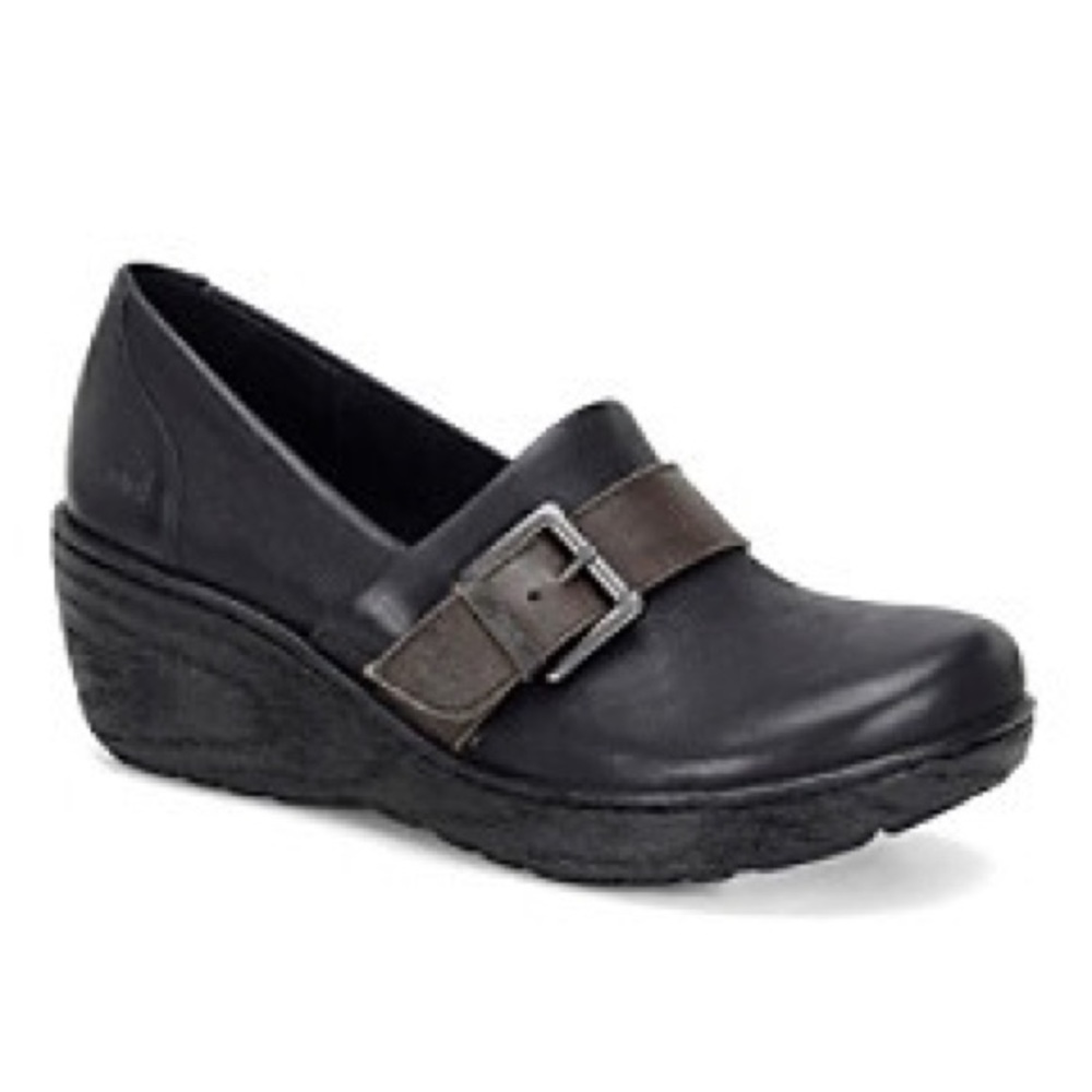 b.o.c. Born Concepts Black Leather Rijeka Clog